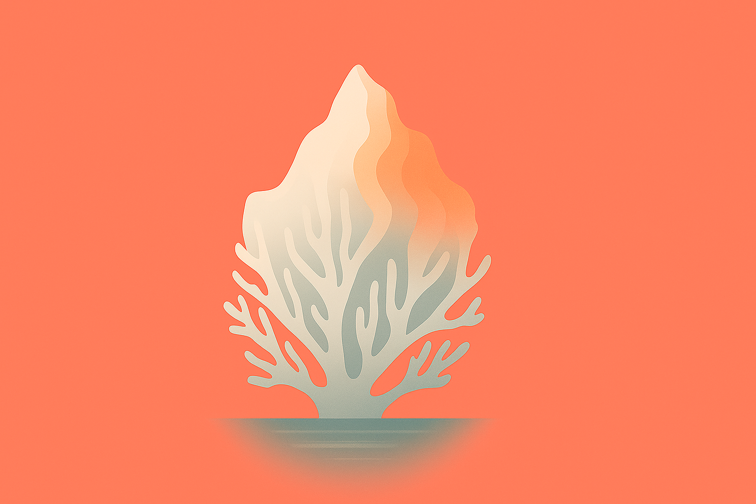 A coral in flames
