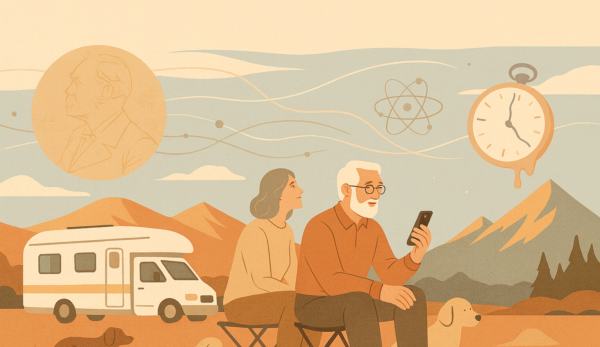 Couple on a trip getting good news