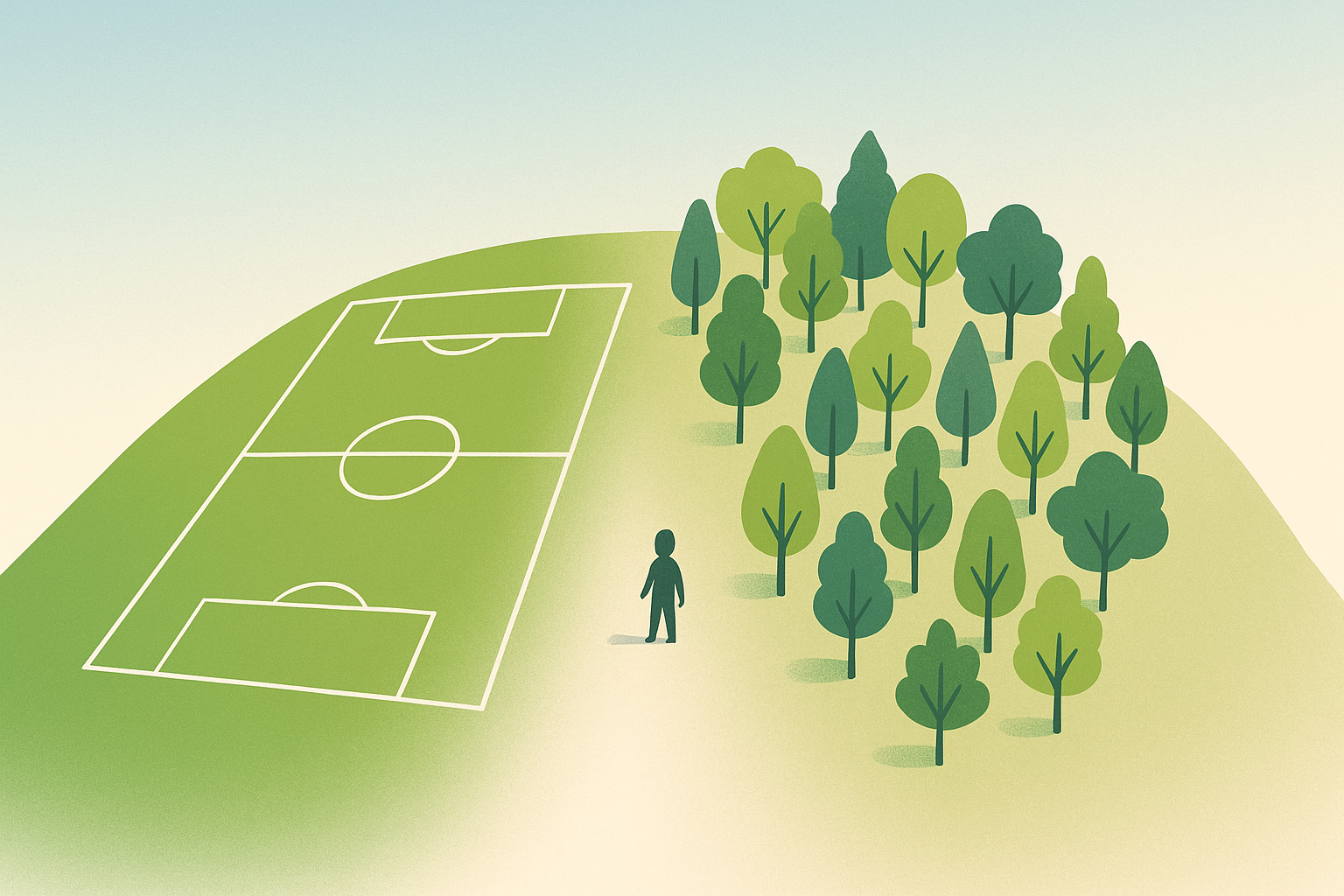 Alepotrypa hill in Athens with football court