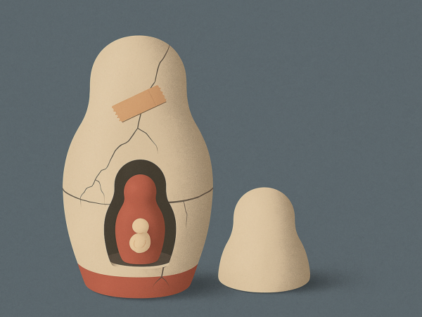 Babushkas depicting baby and mother