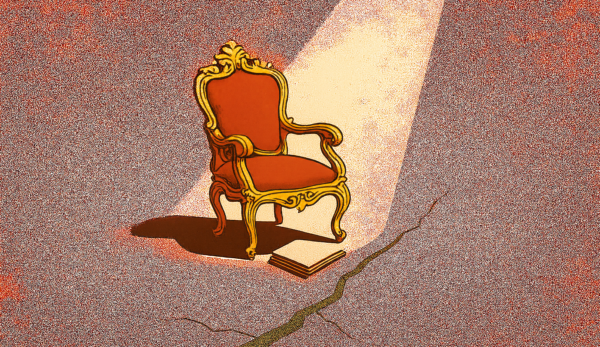 A throne with light on it