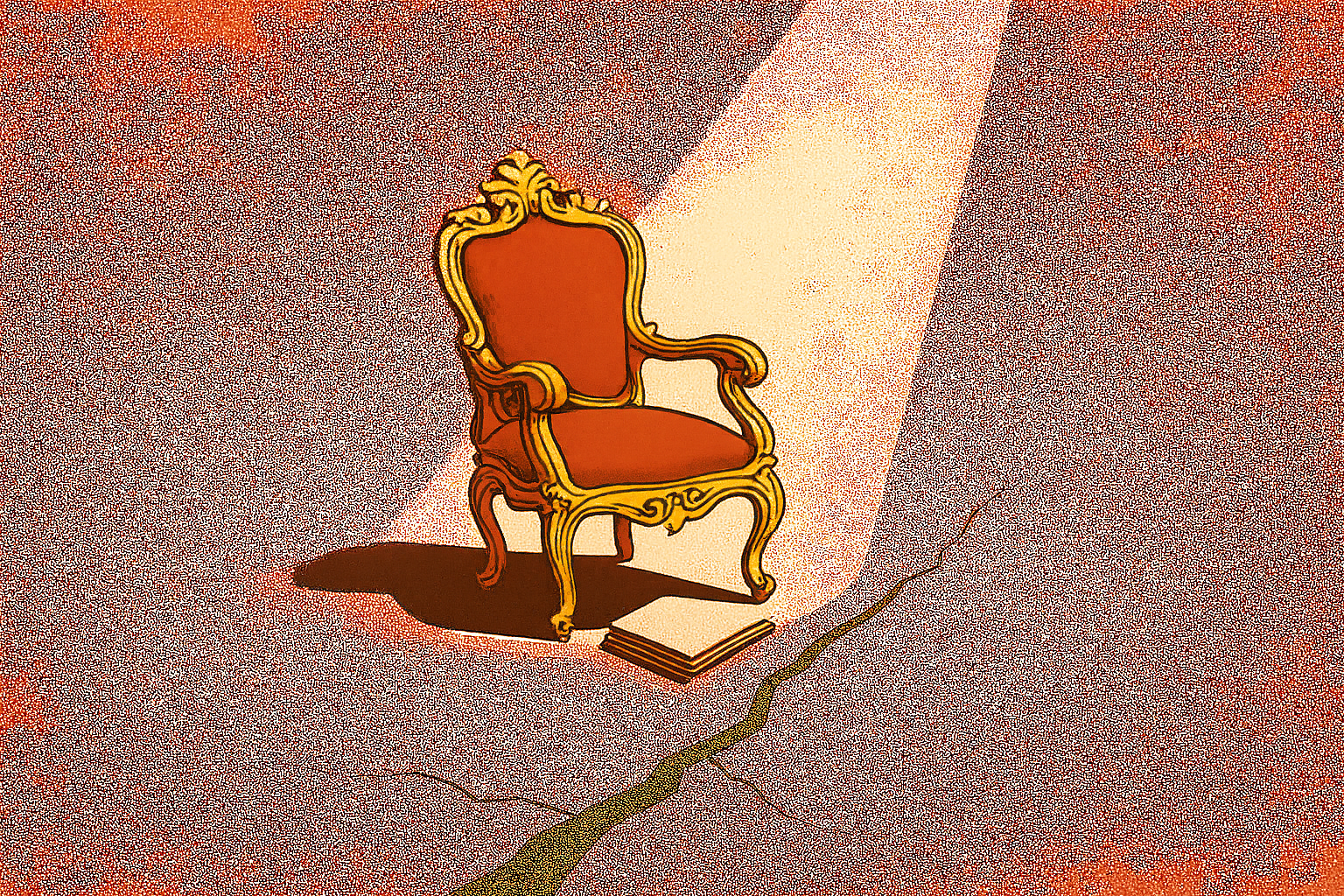 A throne with light on it