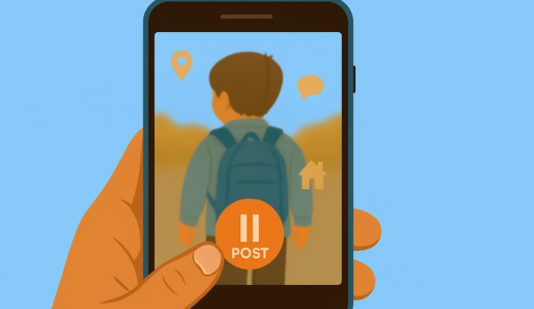 A parent thinking whether they should post kids on social media